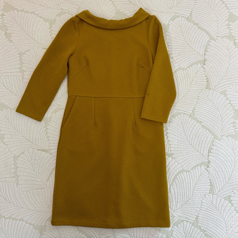 Boden Estella Jacquard Mustard Dress- Size 8 - Picture 3 of 13